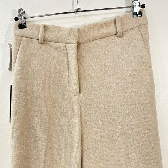 Last Chance! New Aritzia Command 100% Wool Straight Trouser Beige 4 $168 - Picture 6 of 10